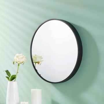 Eglo - muur spiegel diameter 40 cm zwart