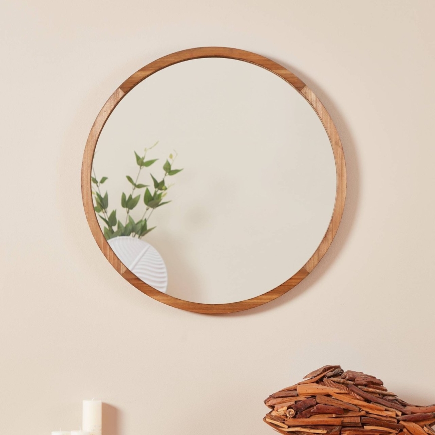 Eglo - muur spiegel diameter 70 cm bruin