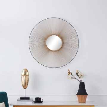 Eglo - muur spiegel diameter 76 cm goud/zwart