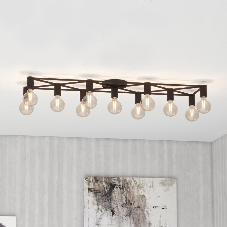 Eglo - Plafondlamp 11xE27/40W/230V zwart
