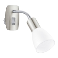 Eglo - Plug-in-wandlamp 1xE14/5W/230V, mat chroom