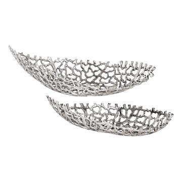Eglo - SET 2x Decoratief dienblad 44/61 cm zilver