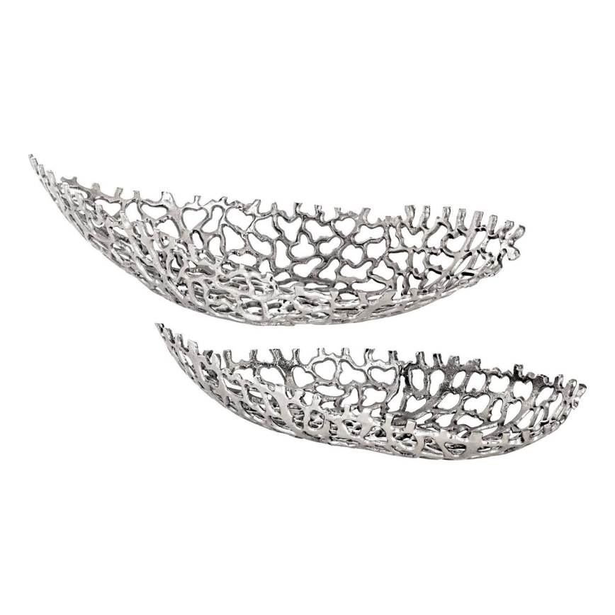 Eglo - SET 2x Decoratief dienblad 44/61 cm zilver