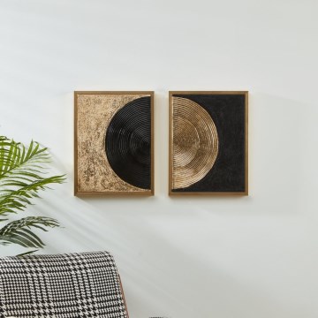 Eglo - SET 2x Schilderen op doek 43x33 cm zwart/goud