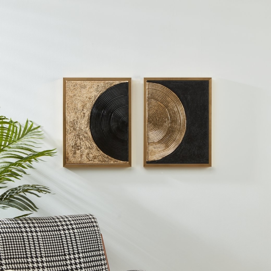 Eglo - SET 2x Schilderen op doek 43x33 cm zwart/goud
