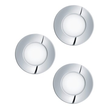 Eglo - SET 3x Hangende LED Badkamer plafond verlichting FUEVA 1xLED/2,8W/230V IP44 glanzend chroom