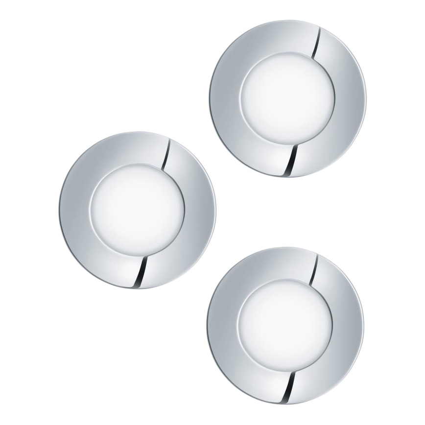 Eglo - SET 3x Hangende LED Badkamer plafond verlichting FUEVA 1xLED/2,8W/230V IP44 glanzend chroom