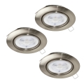 Eglo - SET 3x LED Hang plafondverlichting 1xGU10/4W/230V mat chroom