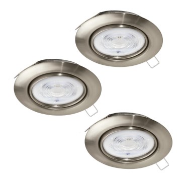 Eglo - SET 3x LED Hang plafondverlichting 1xGU10/4W/230V mat chroom