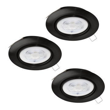 Eglo - SET 3x LED Hang plafondverlichting 1xGU10/4W/230V zwart