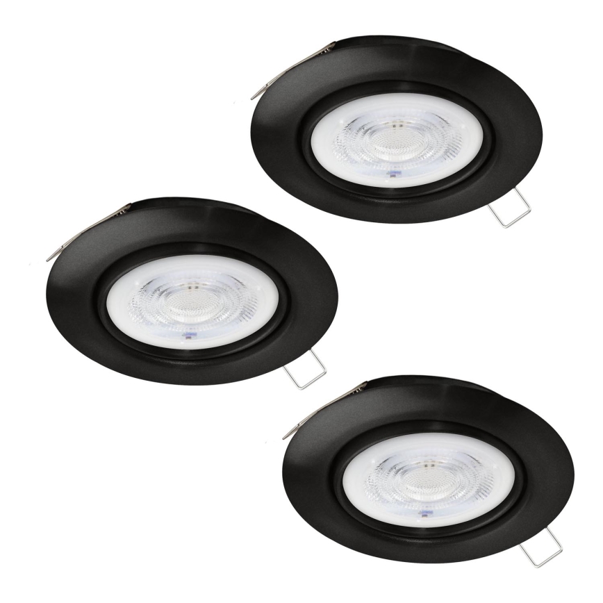 Eglo - SET 3x LED Hang plafondverlichting 1xGU10/4W/230V zwart