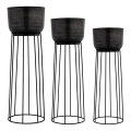 Eglo - SET 3x Metalen bloempot zwart