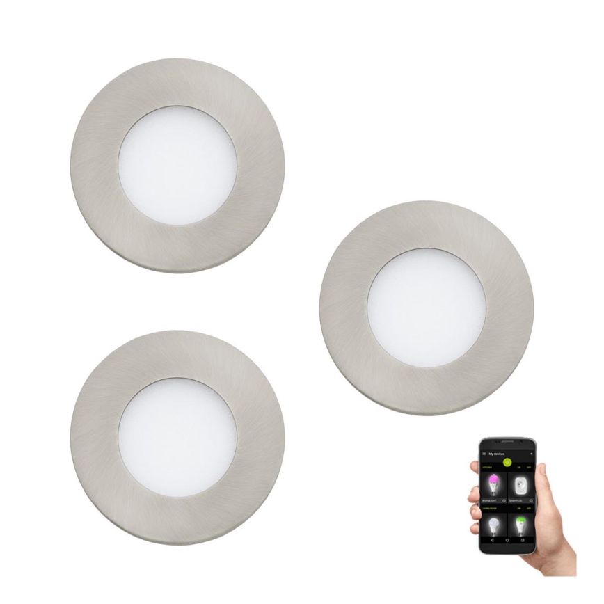 Eglo - set van 3 dimbare LED-badkamerarmaturen FUEVA-Z 2,8W/230V IP44 Ø 8,5 cm