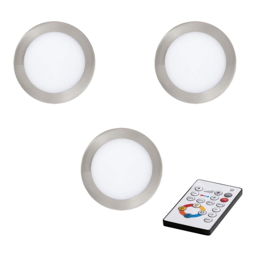 Eglo - SET van 3 dimbare LED inbouwspots TINUS LED/11W/230V + afstandsbediening