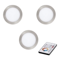 Eglo - SET van 3 dimbare LED inbouwspots TINUS LED/17W/230V + afstandsbediening