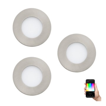 Eglo - Set van 3 dimbare RGB LED-inbouwspots FUEVA-C LED/3W/230V Ø 8,5 cm