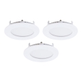 Eglo - SET van 3 LED-inbouwspots FUEVA-RW 1xLED/2,8W/230V Ø 8,5 cm