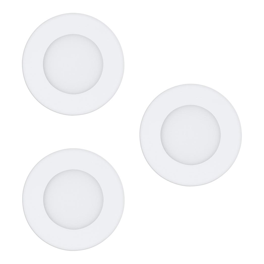 Eglo - SET van 3 LED-inbouwspots FUEVA-RW 1xLED/2,8W/230V Ø 8,5 cm
