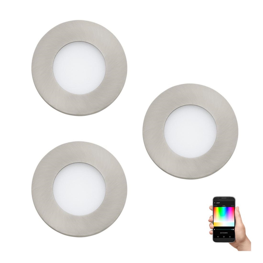 Eglo - SET van 3x LED RGB dimbare inbouwspots FUEVA-C 1xLED/3W/230V