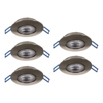 Eglo - Set van 5 LED-inbouwspots, LED/4,9W/230V, 2700/4000/6500K, Ø 9 cm, mat chroom