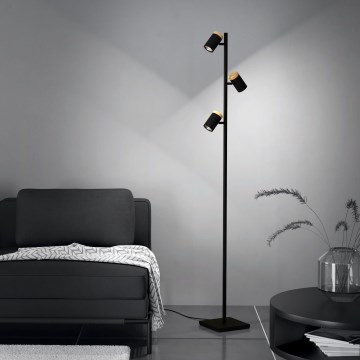 Eglo - Staande LED Lamp 3xGU10/4,5W/230V 3000K zwart/bruin