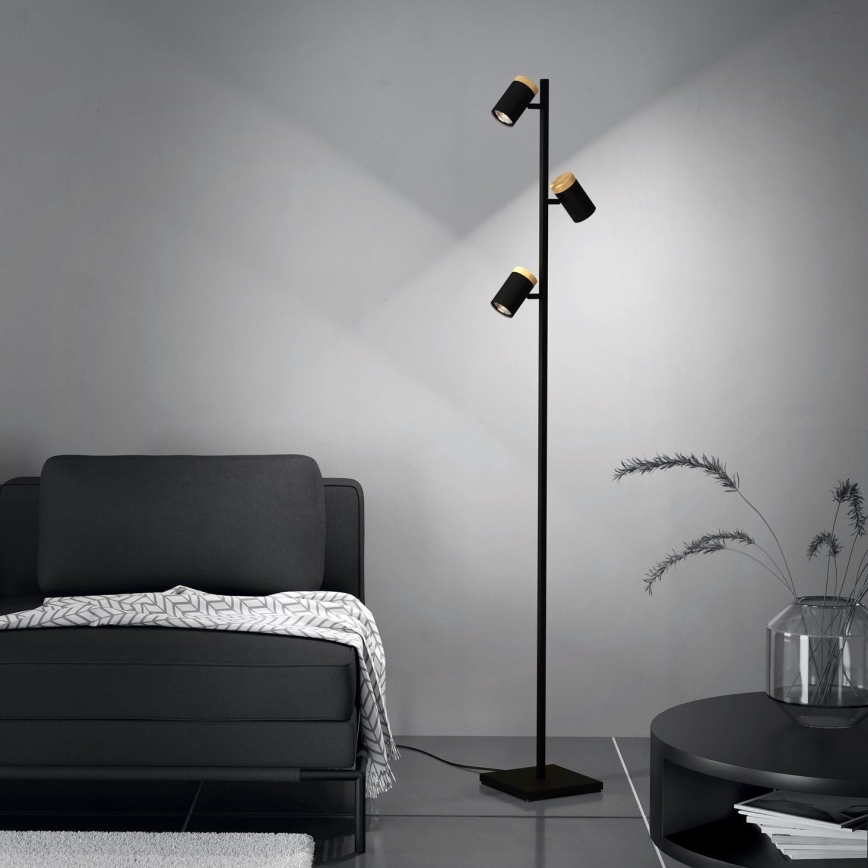 Eglo - Staande LED Lamp 3xGU10/4,5W/230V 3000K zwart/bruin
