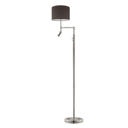 Eglo - Staande LED Lamp TUNJA 1xE27/60W/230V + LED/2,1W diameter 30 cm mat chroom/bruin