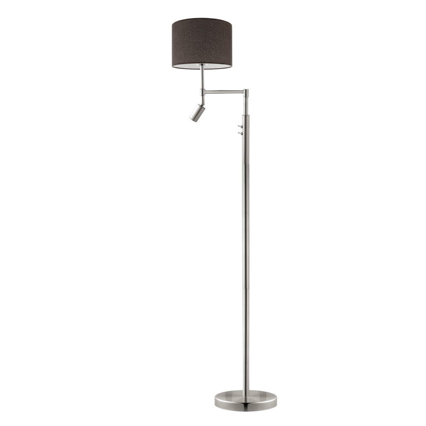 Eglo - Staande LED Lamp TUNJA 1xE27/60W/230V + LED/2,1W diameter 30 cm mat chroom/bruin