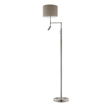 Eglo - Staande LED Lamp TUNJA 1xE27/60W/230V + LED/2,1W diameter 30 cm mat chroom/taupe