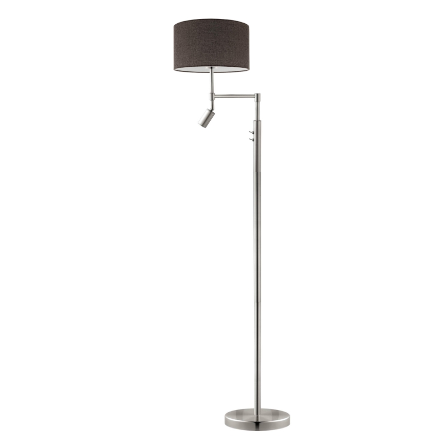 Eglo - Staande LED Lamp TUNJA 1xE27/60W/230V + LED/2,1W diameter 38 cm mat chroom/bruin