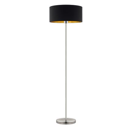Eglo - Staande LED Lamp TUNJA 1xE27/60W/230V mat chroom/zwart