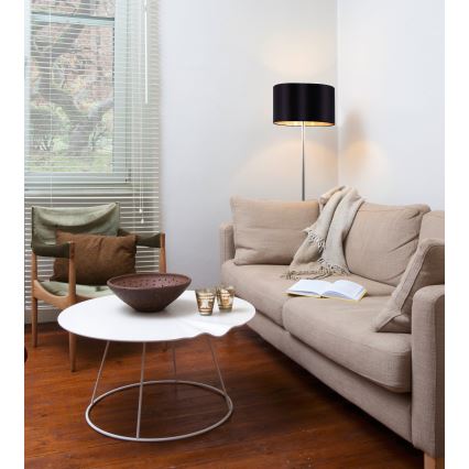 Eglo - Staande LED Lamp TUNJA 1xE27/60W/230V mat chroom/zwart