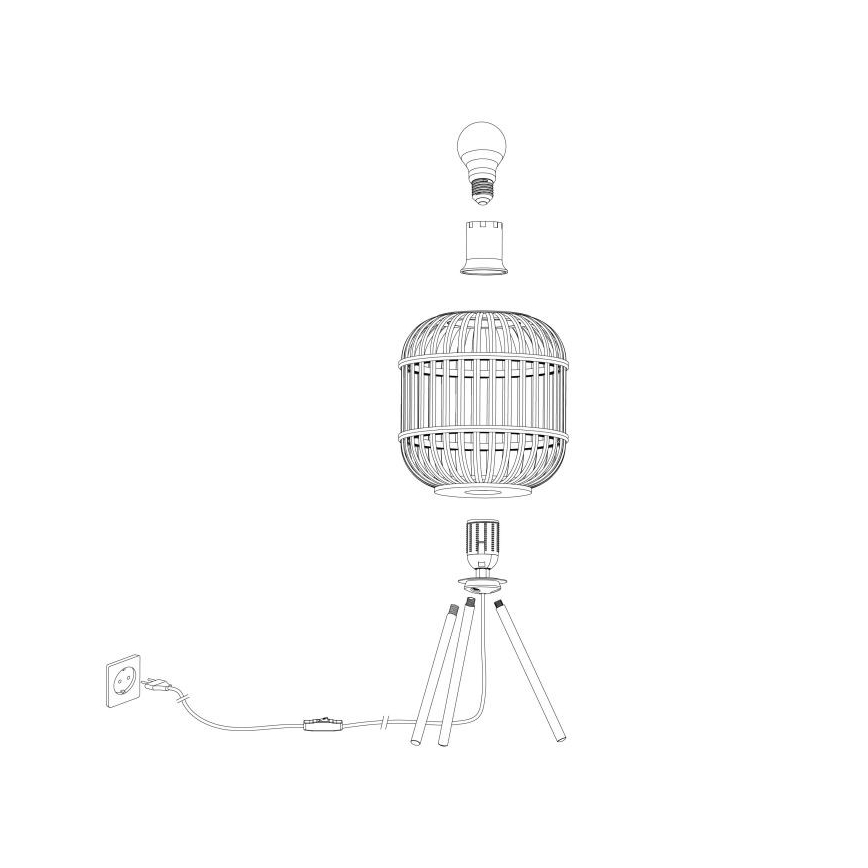 Eglo - Tafellamp BORDESLEY 1x E27 / 28W / 230V