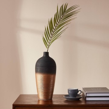 Eglo - Vaas van keramiek 28x12,5 cm zwart/goud