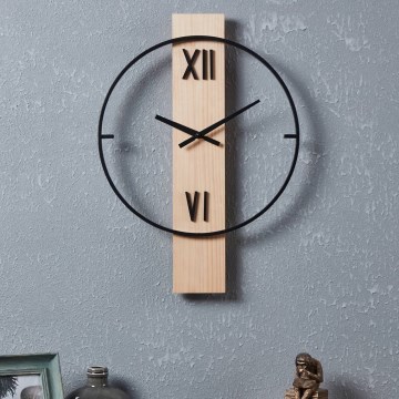Eglo - Wand klok 1xAA 56x40 cm hout/metaal - FSC gecertificeerd