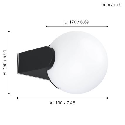 Eglo - Wandlamp voor buiten RUBIO 1x E27 / 15W / 230V IP44