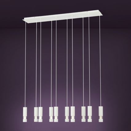 Eglo - Witte LED Hanglamp aan een koord 10x GU10 / 5W / 230V