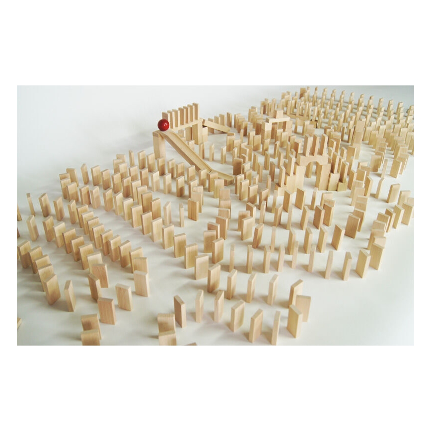 EkoToys - Houten dominostenen 830 st. beuken