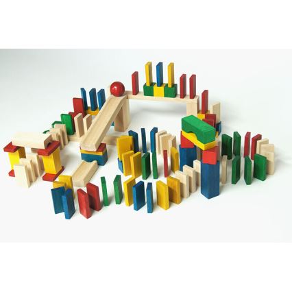 EkoToys - Houten dominostenen kleurrijk 430 st.