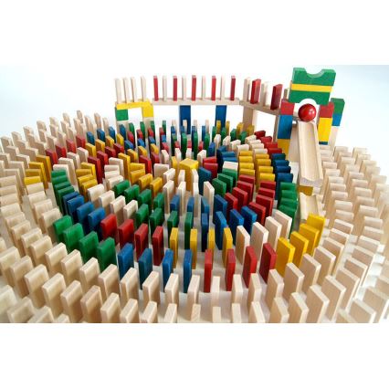 EkoToys - Houten dominostenen kleurrijk 430 st.