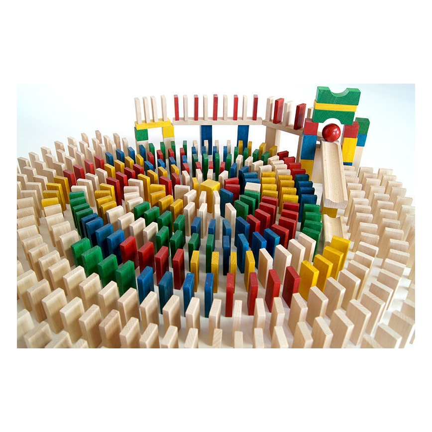 EkoToys - Houten dominostenen kleurrijk 430 st.