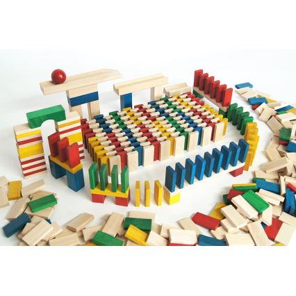 EkoToys - Houten dominostenen kleurrijk 430 st.