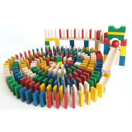 EkoToys - Houten dominostenen kleurrijk 430 st.