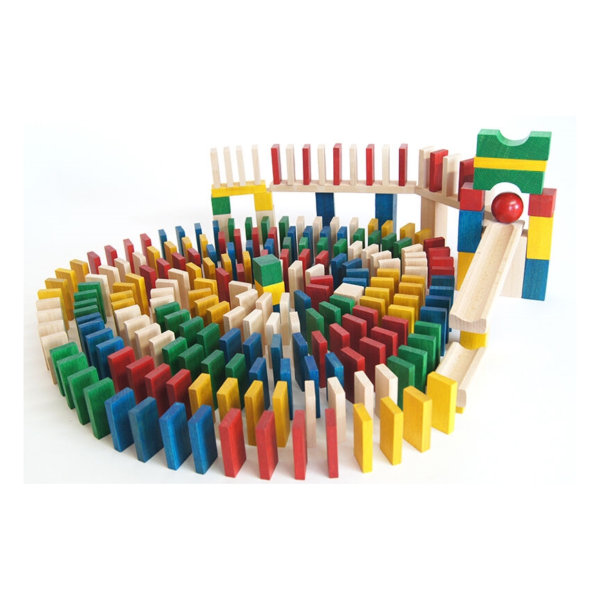 EkoToys - Houten dominostenen kleurrijk 430 st.