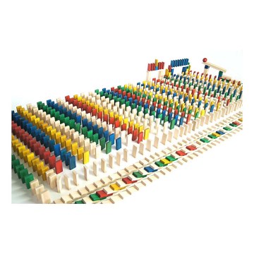 EkoToys - Houten dominostenen kleurrijk 830 st.
