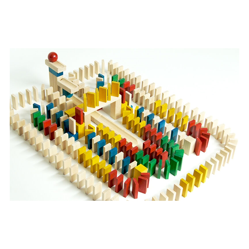 EkoToys - Houten dominostenen kleurrijk 830 st.