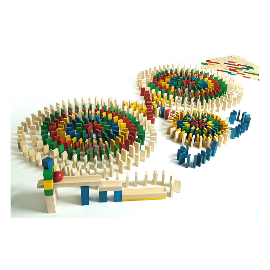 EkoToys - Houten dominostenen kleurrijk 830 st.
