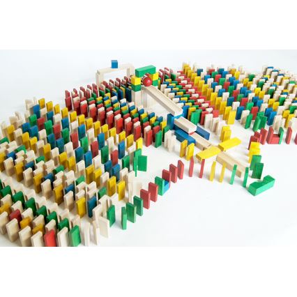 EkoToys - Houten dominostenen kleurrijk 830 st.