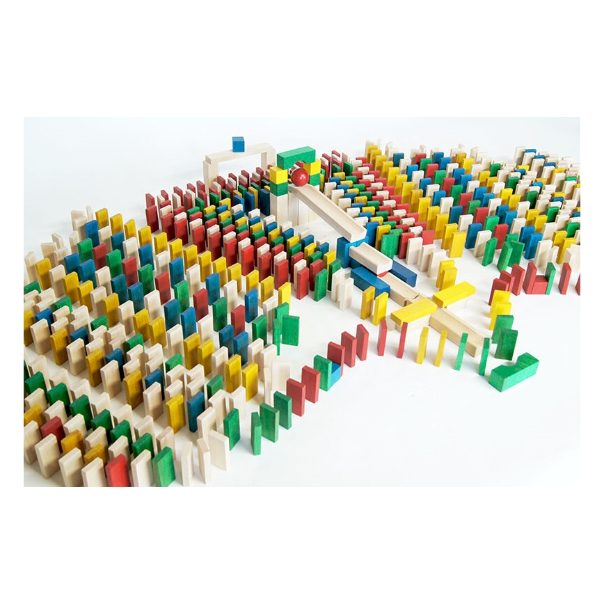 EkoToys - Houten dominostenen kleurrijk 830 st.