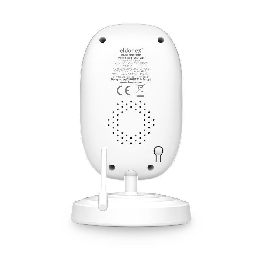 ELDONEX EBM-1010-WH - Babyfoon met monitor 5V/2000 mAh